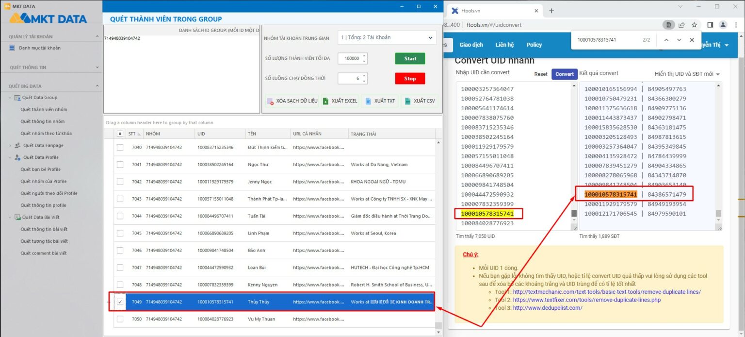 đăng bài lên hội nhóm MKT Data