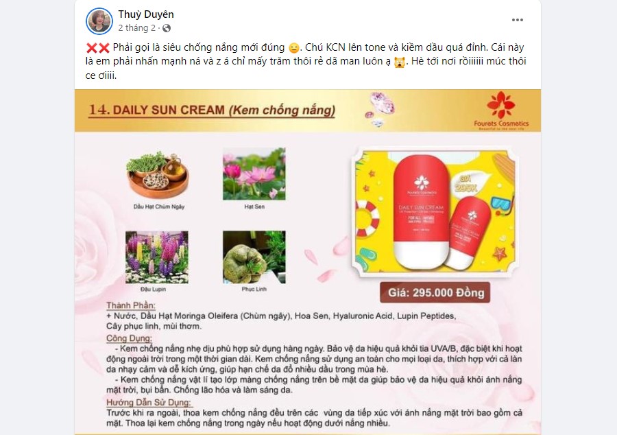 mẫu content mỹ phẩm 