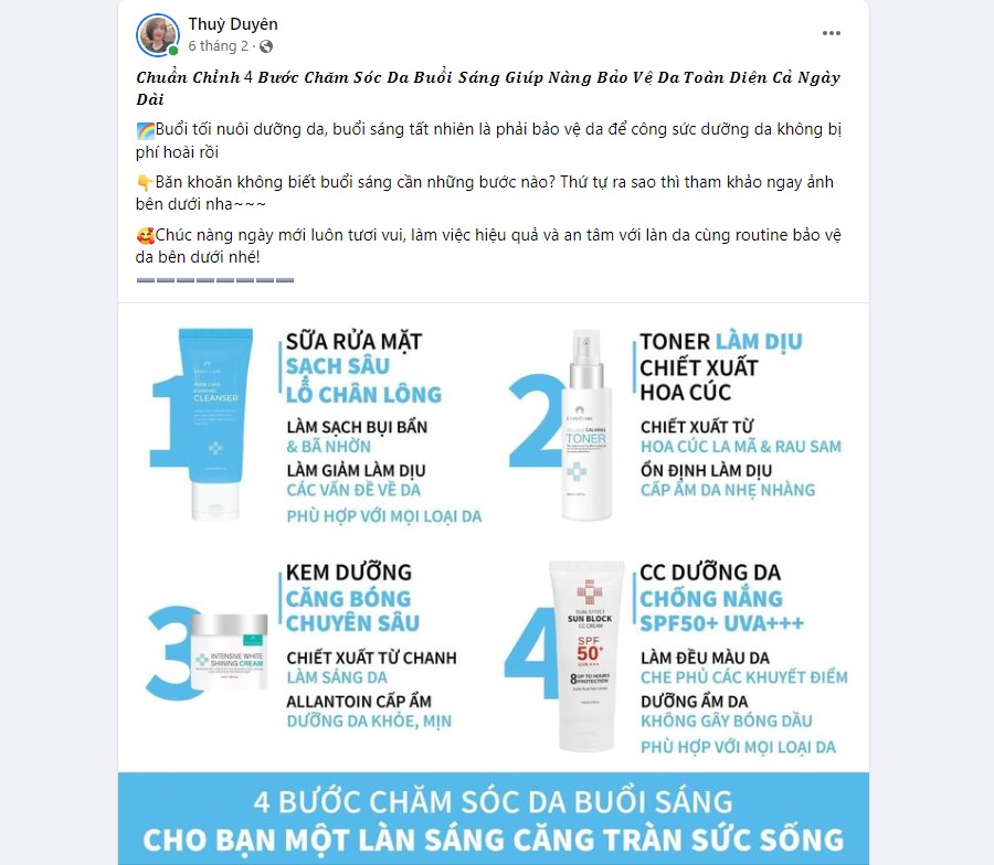 mẫu content mỹ phẩm 