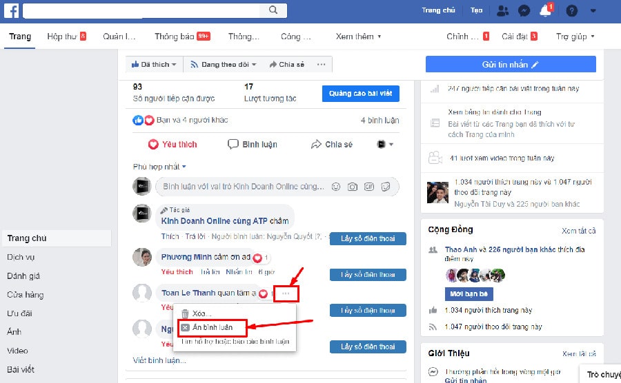Cách ẩn comment trên fanpage tránh bị cướp khách hiệu quả Cách ẩn comment trên fanpage tránh bị cướp khách hiệu quả
